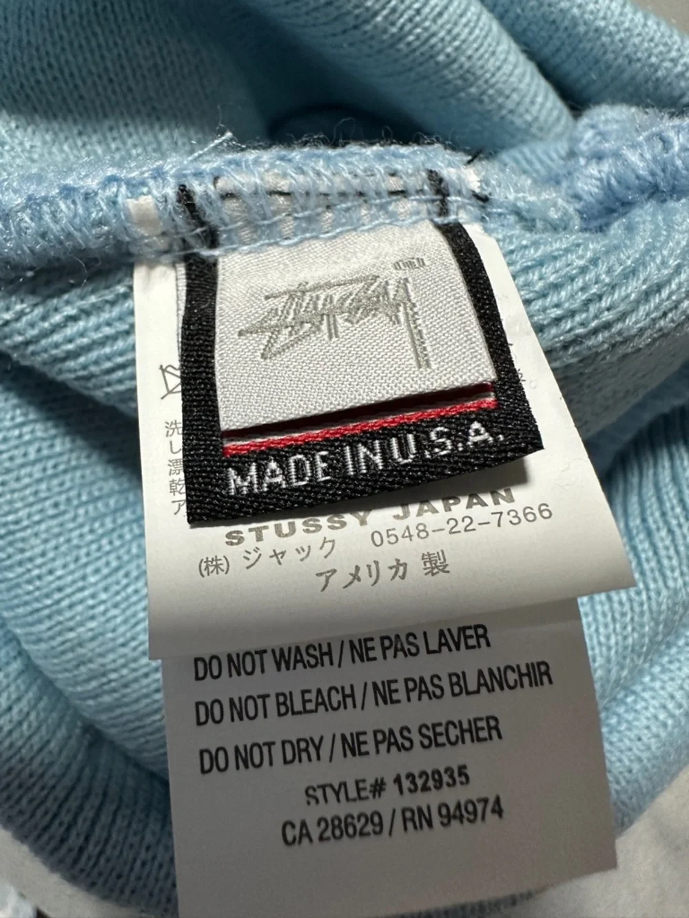Stussy Light Blue Stock Logo Cuff Knit Beanie OS